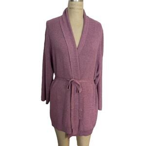 Skin Cardigan Size XL Pink‎ Sandalwood Ribbed Kamilah Belted NEW